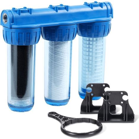Filtre Sous Évier - Cartouche Lavable 50µ - Raccord 3/4 Pouces En Laiton - Pour Eau De Ville Pluie Puits - Triplex (1/4)