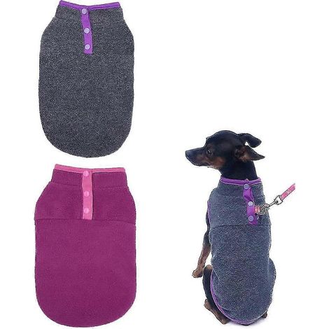 2 piezas de chaleco de forro polar para perro, suéter de forro polar cálido para cachorros. (1/5)