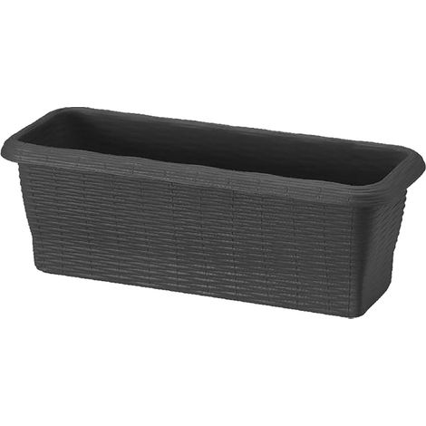 FIORIERA RETTANGOLARE 'PAGLIA' cm 60x20x17,5 lt.11,5 - antracite  - BAMA