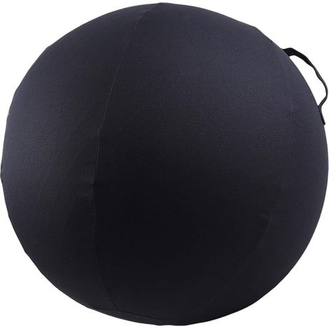 Housse de Protection pour Ballon de Yoga de 65 cm, en Tissu de Coton Respirant avec poignée de Transport pour Vos séances de Fitness (Gris foncé) (1/5)