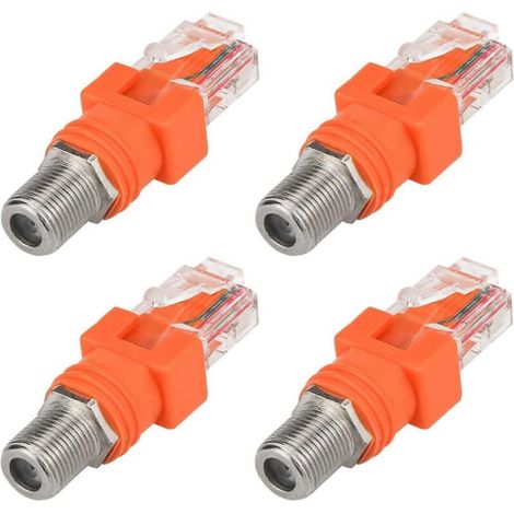 Lot de 4 câbles coaxiaux, adaptateur RF F femelle vers RJ45 mâle pour testeur de ligne