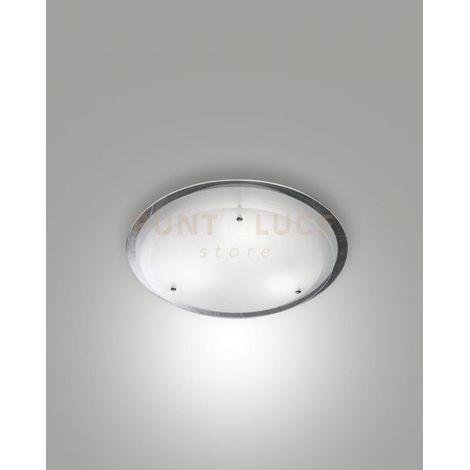 HILL PLAFONIERA BIANCA D.33CM IN VETRO E METALLO 1 LUCE ATTACCO E27