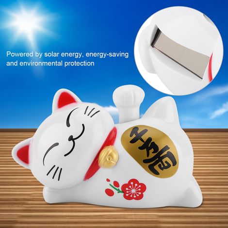 Accessoires de voiture pour chat porte-bonheur adorable et paresseux à énergie solaire (2) (1/5)
