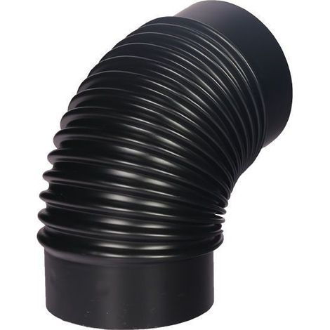 Black 90 degree 150 mm stainless steel elbow pipe for stove, fireplace, chimney, piping system (1/5)