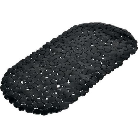 Tapis de bain - Confort - Noir - 69 x 36 cm - Motif Galets - Sécurisé et Élégant