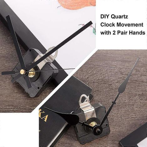 1 kit de réparation de mécanisme d'horloge à quartz DIY (aiguilles incluses) - Pièces détachées silencieuses pour montage mural (1/4)