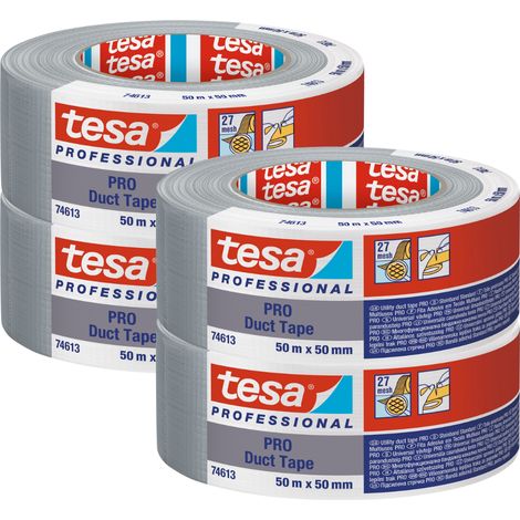 Cinta adhesiva TESA DUCT TAPE plateada, impermeable, para reparación de tela, 50 m x 50 mm x 4