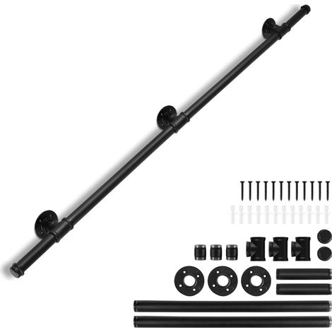 TolleTour Rampa para escaleras de pared 150cm Pasamanos de acero al carbono Balaustrada de pared para niños mayores Interior Exterior