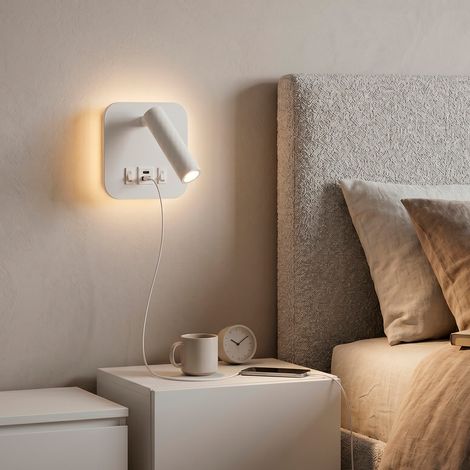 9-W-LED-Quadratstrahler mit USB-C-Anschluss, 630 lm, 3000 K, Weiß