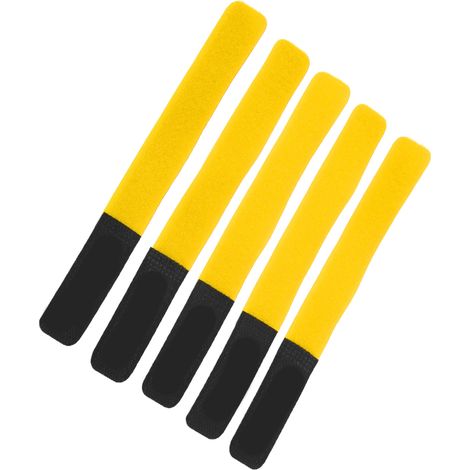 DUUTI Lot de 5 sangles pour pompe à vélo, fixation pour porte-bagages, réglables et réutilisables, jaunes (1/5)