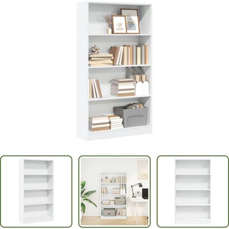 Rangement -  Bibliothèque blanc 80x24x143 cm bois d'ingénierie (1/5)