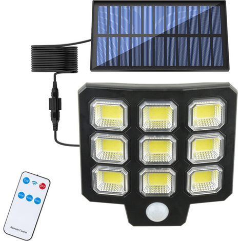 Lampes solaires d'extérieur avec détecteur de mouvement, 72 spots COB, 3 modes d'éclairage avec télécommande (1/5)