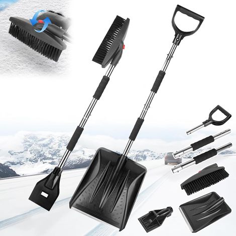 3 en 1 Grattoir à Glace et Brosse à Neige,Grattoir Pare Brise Voiture,Brosse à Neige d'hiver Rétractable,Grattoirs à Neige pour Auto,Grattoir à Givre pour Voitures,Camions et SUV (1/5)