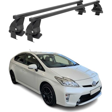 OMAC Dachträger Querträger Stahl für Toyota Prius III 2009-2015 – Abschließbar – City-Crash-getestet – DIN 75302:2019 – ISO/PAS 11154:2006 – Max. 50 kg Schwarz (1/5)