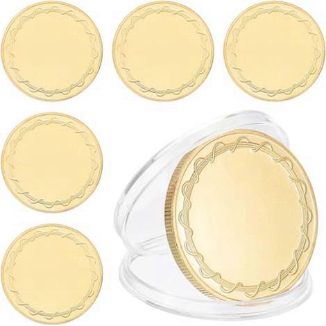 Lot de 6 pièces vierges à graver, 40 mm, or (1/5)