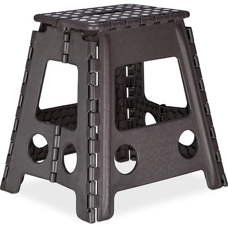 Sgabello pieghevole trasportabile XL 120 kg nero 130002801
