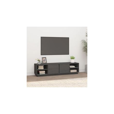 Meuble TV Gris 156x40x40 Bois de pin massif (1/5)