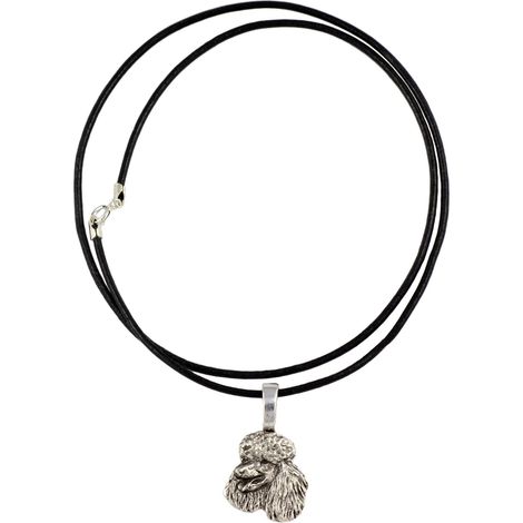 Collana con ciondolo a forma di barboncino, placcata in argento, ideale per gli amanti dei cani, un gioiello raffinato di Art-Dog. (1/5)