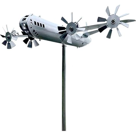 Avion B29 Super Fortress - Sculpture Éolienne Métallique Extérieure - Indicateur de Direction du Vent pour Jardin et Cour - 1 Pièce