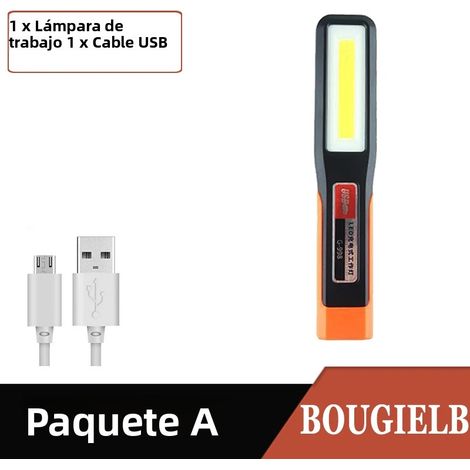 (1 article) Lampe de travail LED, lampe torche magnétique rechargeable par USB avec bande lumineuse de signalisation (1/5)