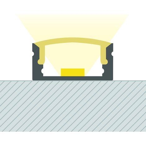 Profilé Aluminium en Saillie avec Capot Continue pour Ruban LED jusqu'à 12 mm Aluminium 2 m Blanc translucide