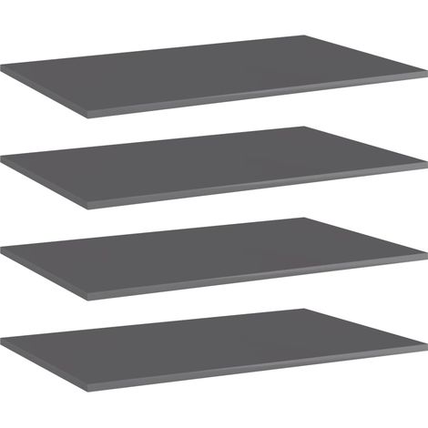 Bücherregal-Bretter 4 Stk. Hochglanz-Grau 80x50x1,5 cm (1/5)