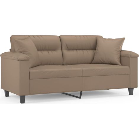 Maison Exclusive - Divano a 2 Posti con Cuscini Cappuccino 140 cm in Similpelle