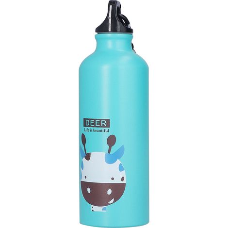 Gourde enfant américaine verte motif cerf, gobelet d'eau froide à une seule couche, bouteille de sport pour enfants. (1/5)