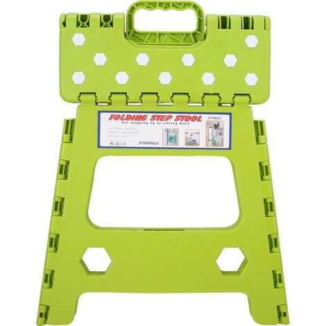 Tabouret Pliant En Résine Thermoplastique Avec Boucle De Sécurité Pour Intérieur Et Extérieur Vert 1 Pièce (1/5)