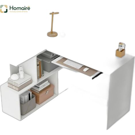 Bureau blanc en panneau de particules de 100 × 100 × 76 cm HOMAIRE (1/5)