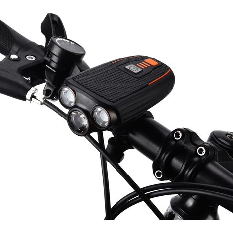 Intelligenter 3-LED-Fahrradscheinwerfer mit Lichtsensor, USB-Ladefunktion, L2-LED, Batterieanzeige und Beleuchtung für Nachtfahrten. (1/5)