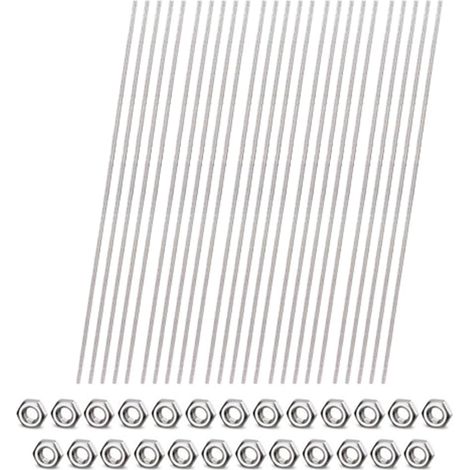25 Tiges Filetées avec 50 Écrous, Filetages en Acier Inoxydable de 30,5 cm pour Cintres, Boulons en U, Tiges de Piquets de Jardin en Perles (1/5)