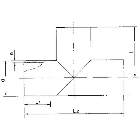 Pièce en T GF 90° soudée à angle égal PE100 d 140 SDR17.6