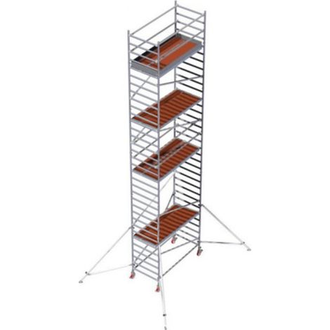 Professionelles Aluminium-Rollgerüst mit Niveauausgleich FACAL - Modell CAPO - max. Arbeitshöhe 9,90 m - C392CBLI22