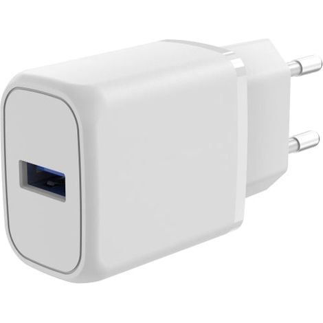 Caricatore da muro USBA QC 30 18W 3A Bianco