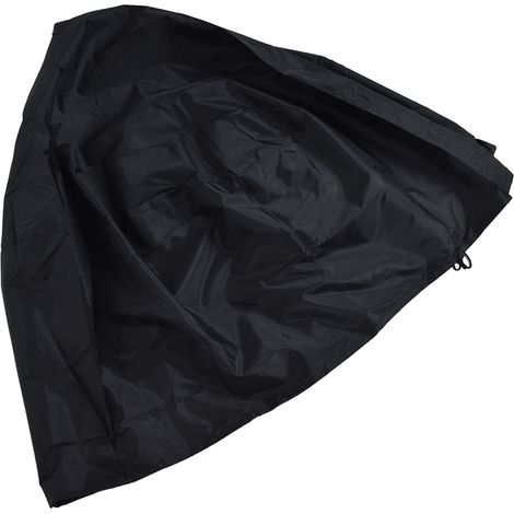 Housse ronde pour foyer extérieur, imperméable, anti-poussière et protection UV, pour toutes les saisons, noire (1/5)