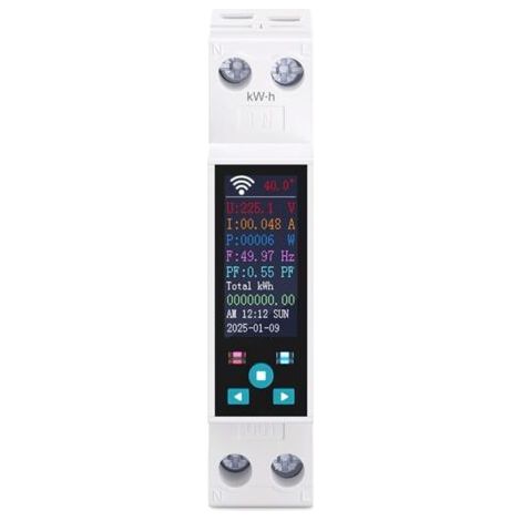 Pr Compteur Électrique wifi Commutateur Rail Din, 1P+N/ 150a/ 230vac Connecteur wifi Compteur d'énergie Smart Meter Switch Timer, Compatible Alexa, Consommation des compteurs d'énergie (1/4)
