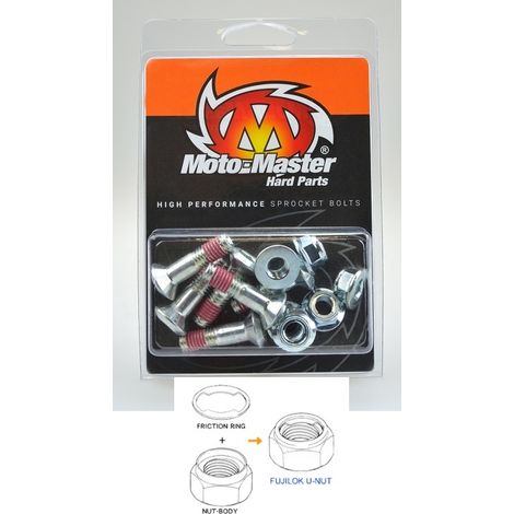 Vis de pignon arrière Fujilok M8x30, lot de 6, pour Honda/Yamaha/Suzuki/Kawasaki