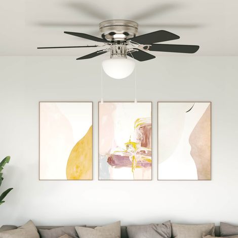 vidaXL Ventilatore da soffitto con luce Ø 82 cm Nero