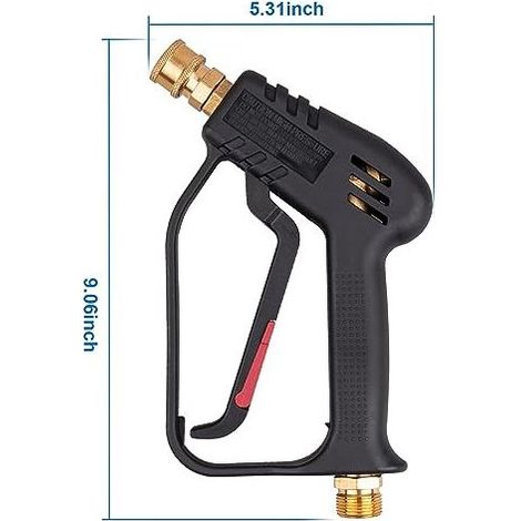 Pistola per pulizia ad alta pressione con 5 ugelli colorati e attacco rapido per gli ugelli. (1/4)