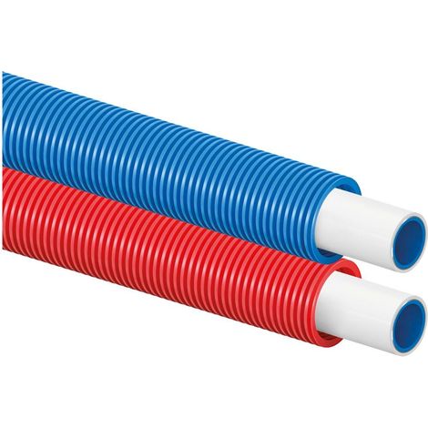 Uponor Uni Pipe Plus Weiß im Schutzrohr, 16x2,0-25/20, 75m, Rot