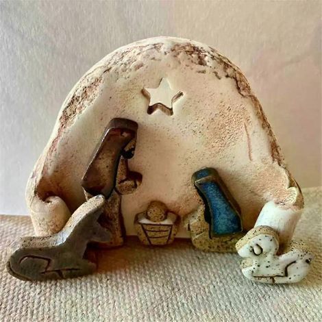 Crèche de Noël avec figurines miniatures de l'Enfant Jésus, décoration pour l'église, cadeau catholique, décoration de table pour Pâques (1/3)