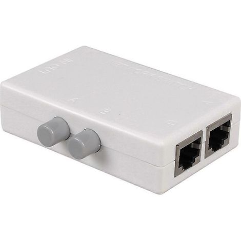 Commutateur de répartition RJ45 à 2 ports permettant de basculer librement entre un réseau intranet et un réseau extranet. (1/5)