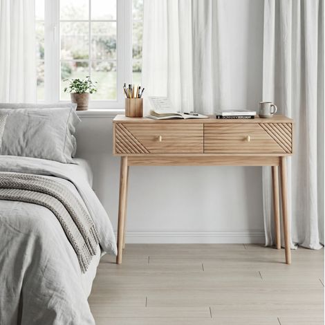 Consolle 100x35x80 cm in legno color rovere con contenitore per ingresso (1/5)