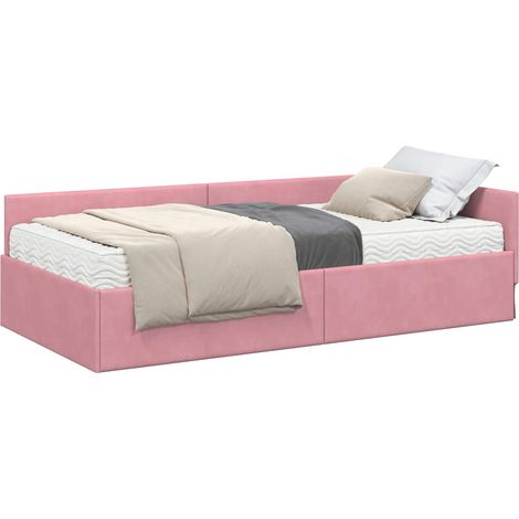 Struttura Letto Angolare con Materasso 2 pcs Grigio Velluto vidaXL (1/5)