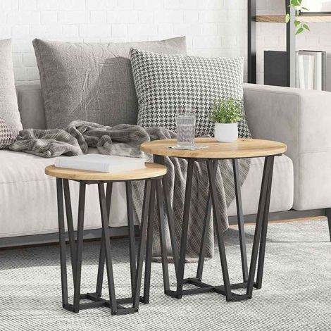 Beistelltisch-Set 2 pcs Artisan Eiche und Schwarz