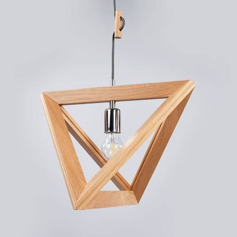 [NEUWERTIG] B-Ware Euluna Hölzerne Pendelleuchte Deckenlampe Hängeleuchte Deckenlampe Trigonon E27