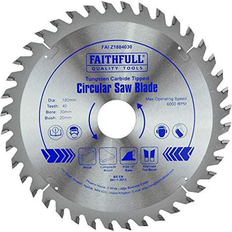 Lame Scie Circulaire Bois Faithfull 180mm Coupe Précise Et Nette Pour Bois - Faithfull