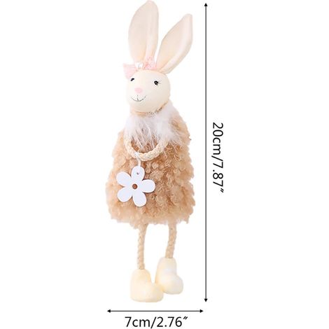 Mignon Lapin de Pâques Ornement Suspendu Figurine Décorative pour Sapin Fenêtre Déco (1/2)