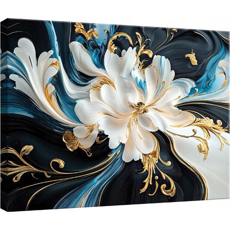 tableau pour chambre salon cuisine fleurs abstraites sur toile Murale 120x80 (1/3)